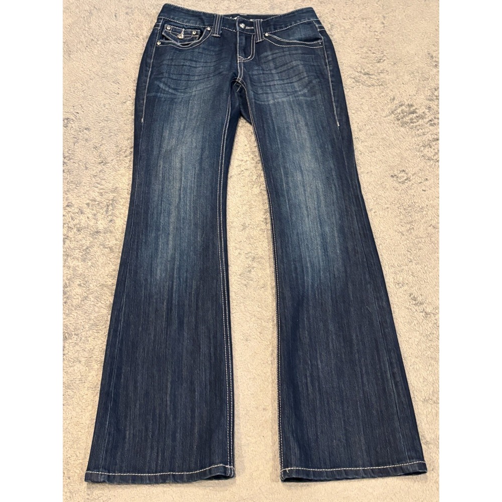 INC International Concepts Jeans Womens 2 Regular Boot Leg Dark Wash Blue Denim